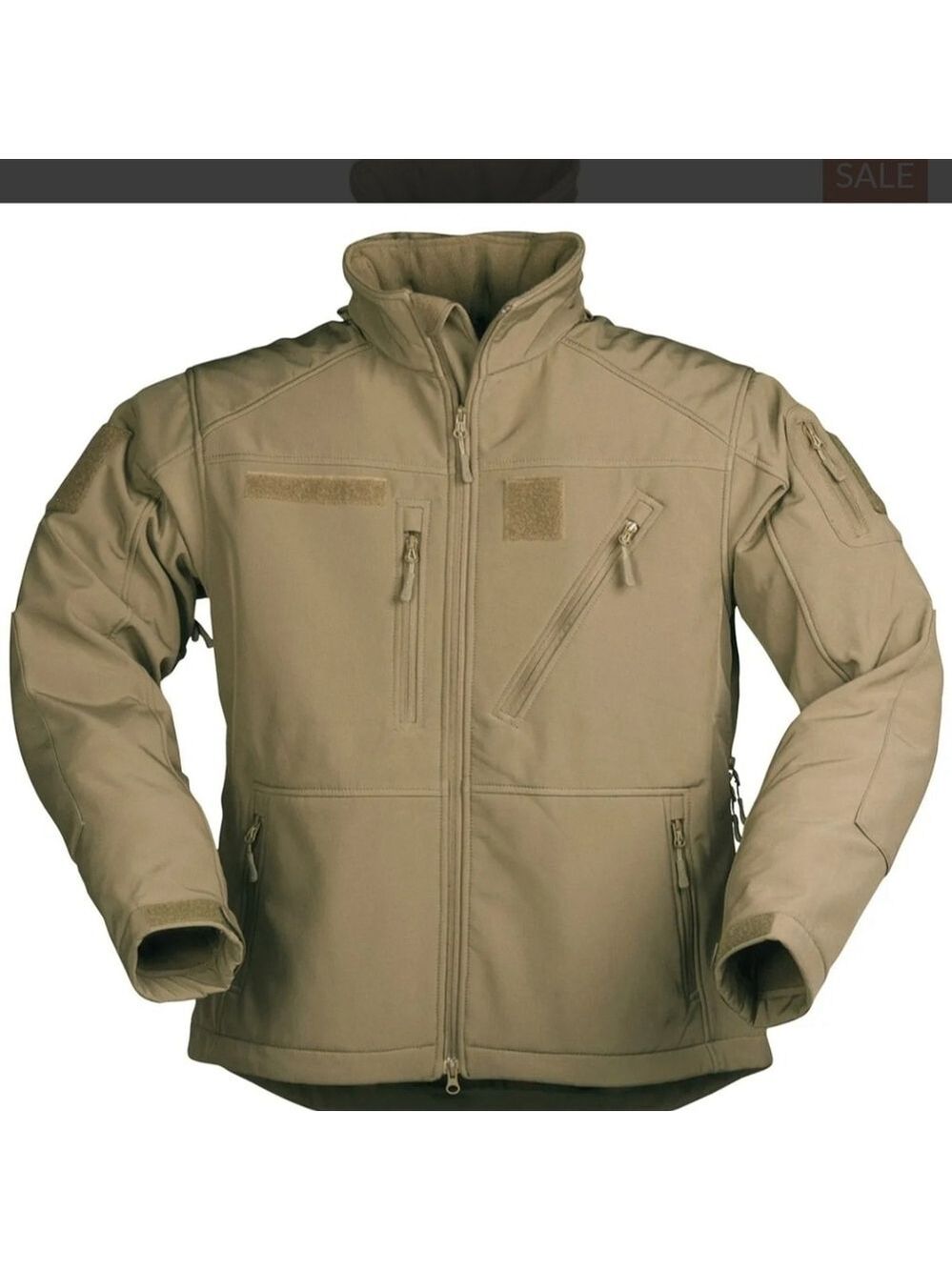 Mil-Tec Men's Softshell Jacket Dark Coyote Tan Tactical Outdoor Jacket LARGE NEW